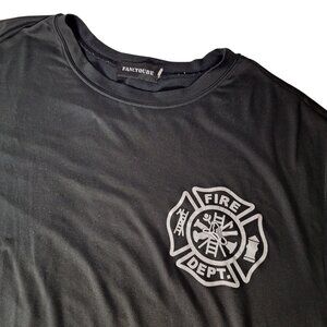 Fancyqube Fire Dept T-Shirt Size XL Black Thin Red Line First Responder Gorpcore